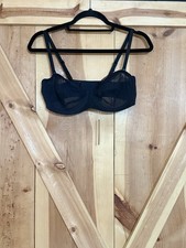 SKIMS Ultra Fine Mesh Strapless Bra Black 36D...