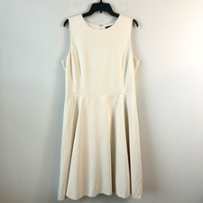 Lauren Ralph Lauren Sleeveless Ponte Fit & Flare Dress Cream 14