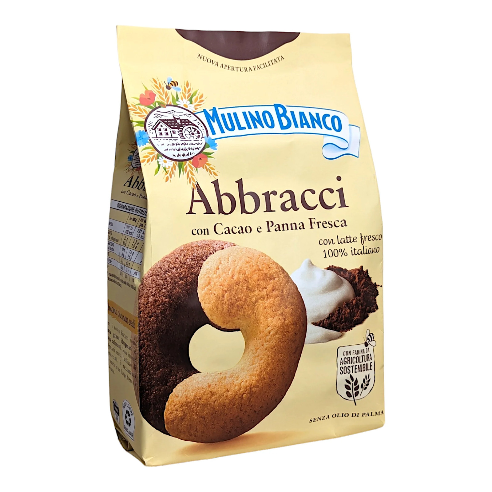 Mulino Bianco Abbracci Biscotti, Cacao and Cream Cookies - 350g