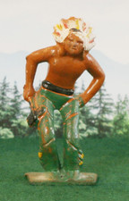 GREY IRON VINTAGE LEAD FIGURE - G45 11 INDIAN WITH HATCHET, EARLY    1746