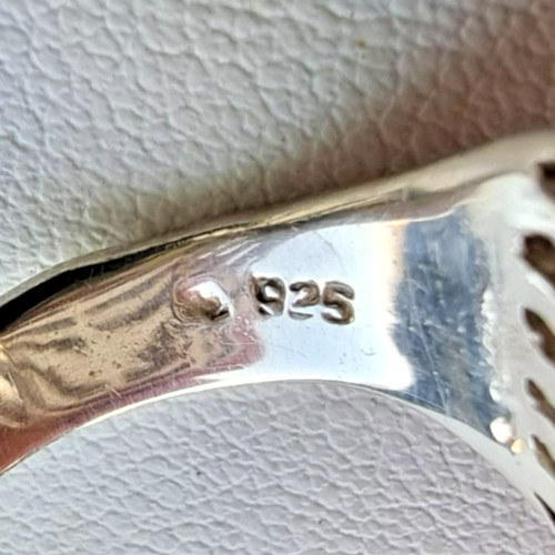 UNIQUE 925 STERLING SILVER  OCEAN WAVES RING SIZE… - image 10