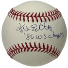 Kevin Elster Signed Autographed ROMLB Baseball w/ 86 WS Champs JSA Witness COA