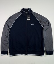 Hugo Boss Homewear Logo Tracksuit Jacket Full Zip Men’s Size Large Navy Gray