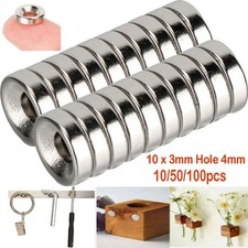 10/50/100Pc Strong Countersunk Ring Magnet 10 3mm Rare Earth Neodymium 0.16"Hole