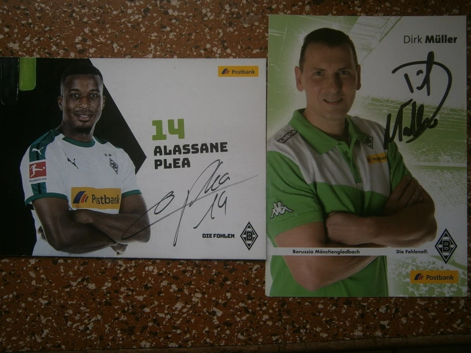Fußball - unterschriebene Bildautogramme - Alassane Plea + Dirk Müller - Bild 1 von 1
