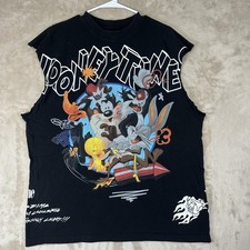 Civil Regime Looney Tunes Shirt Mens Large Black Sleeveless Bugs Bunny Graphic