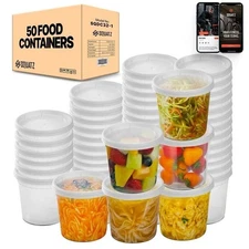 SQUATZ Microwavable Soup Containers w/ Lids Freezer Safe, BPA-Free, 32 oz.