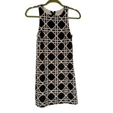 Everly Black White Geometric Print Sleeveless Mini Dress Size S
