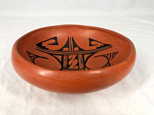 NICE VINTAGE HOPI POTTERY BOWL BY ANNETTE SILAS (1915-1990) 2 3/4