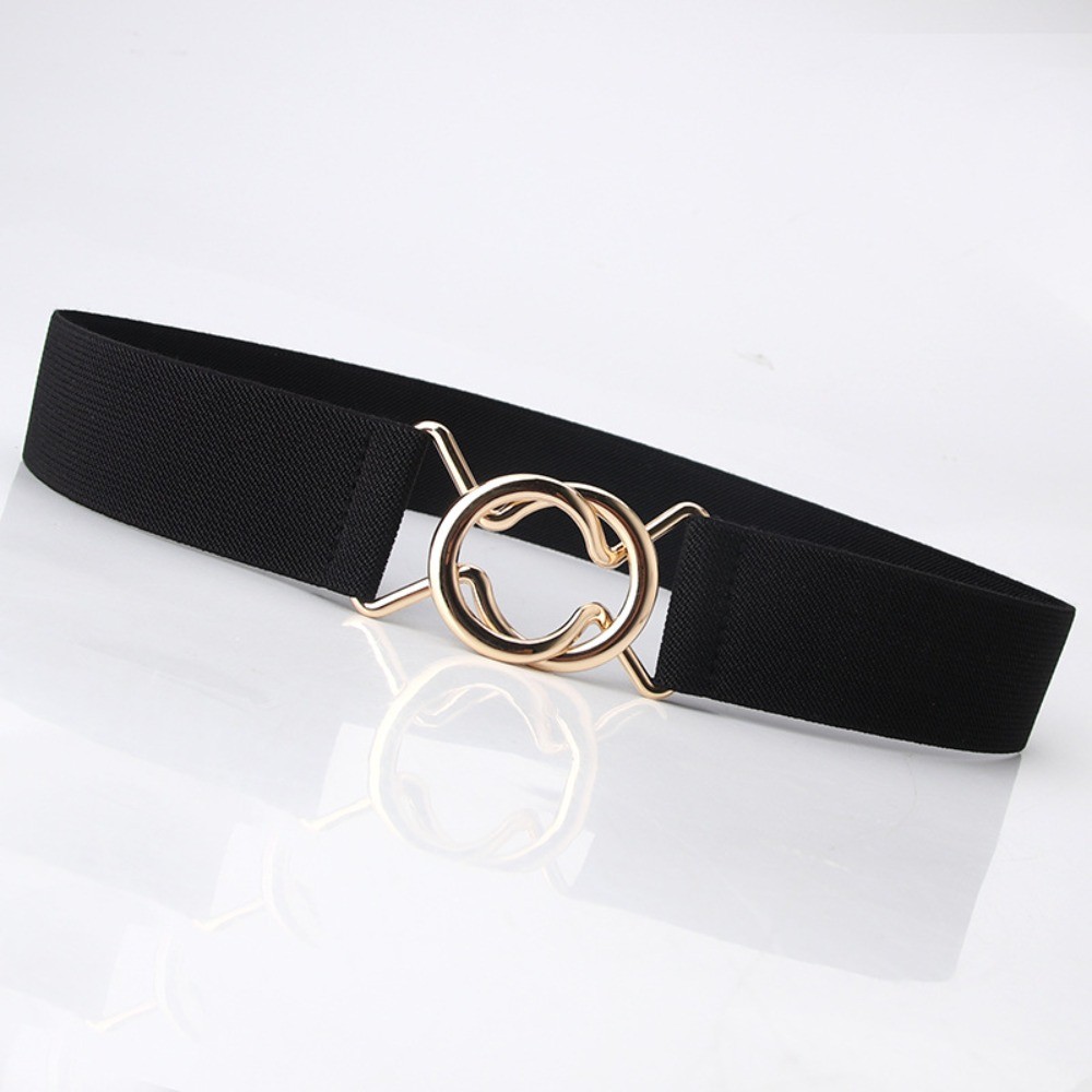 Adjustable Stretch Belt 3.8cm Wide Waist Belt Thin Elastic Belt for Women