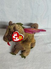 Ty Beanie Babies Scorch The Dragon Brown 1998 Stuffed Animal New With Tag NWT