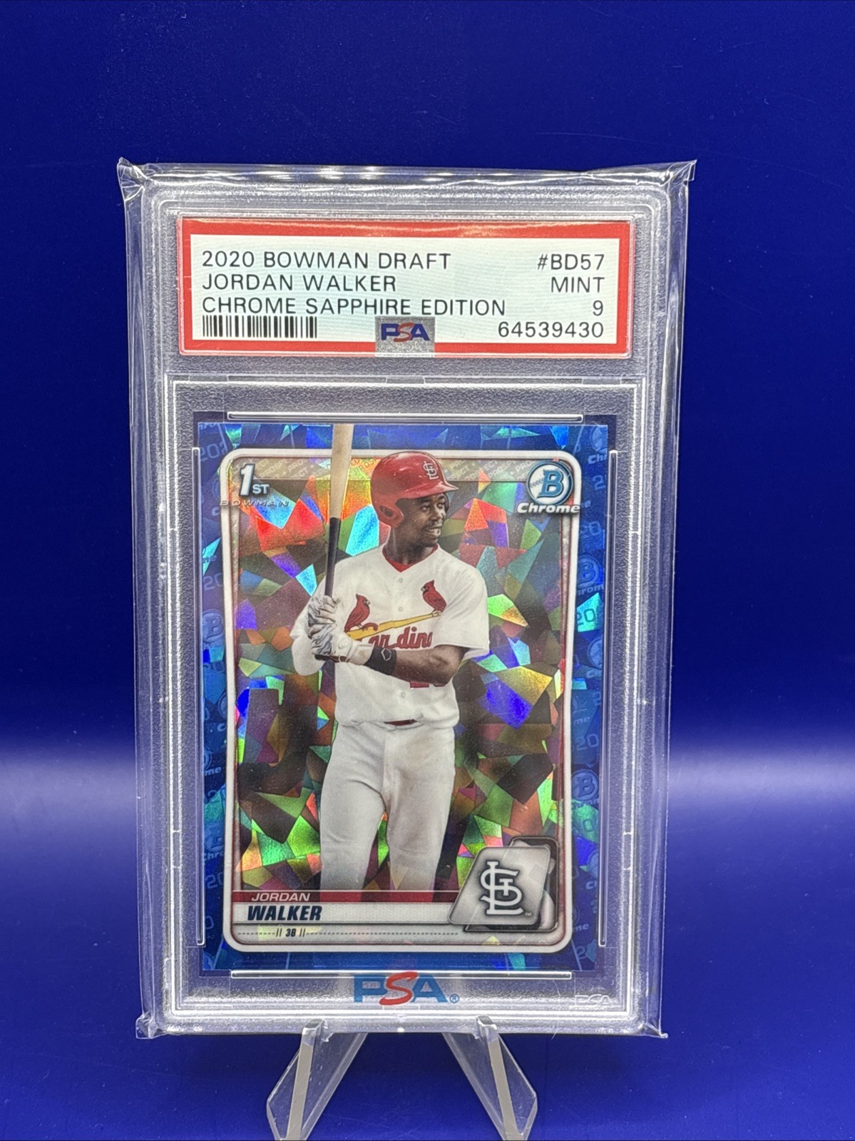 2020 1st Bowman Chrome Draft Sapphire Edition - #BD-57 Jordan Walker Cardinals