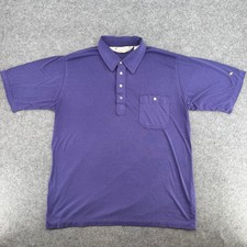 Arnold Palmer Polo Shirt Mens L Purple Short Sleeve Pocket Vintage EUC