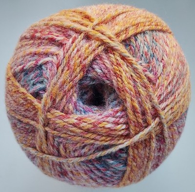 57,50  /kg -  Großknäul 200g,Wolle,Nuvola, Gründl, rosa-orange-grau meliert (03)