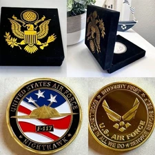U S AIR FORCE F-117 NIGHTHAWK Challenge Coin With Special Velvet Case