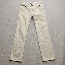 Vintage RLL Ralph Lauren Womens Size 6 Light Cream Corduroy Pants Light Distress
