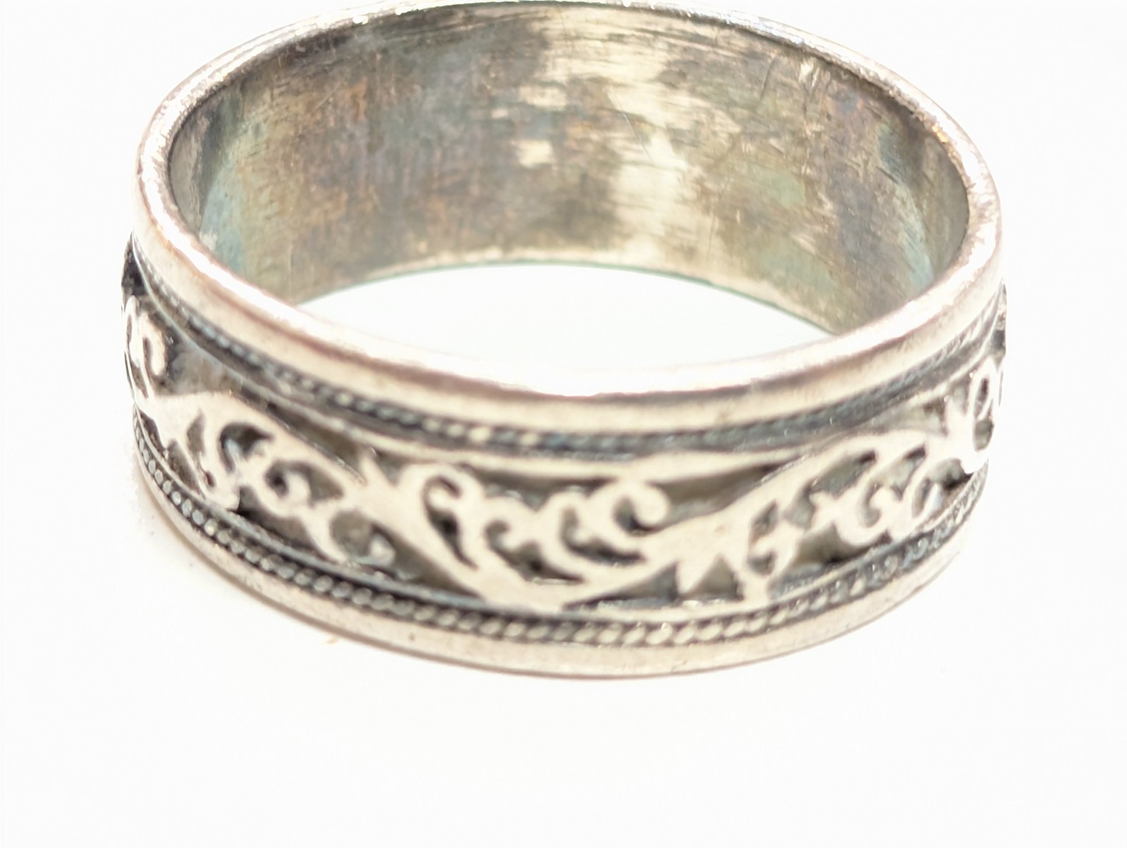 VINTAGE STERLING SILVER SCROLL PATTERN RING HALLM… - image 18