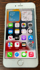 Unlocked Apple iPhone 7 - 32GB Silver White - Crcked Front - Works - 95 Batt