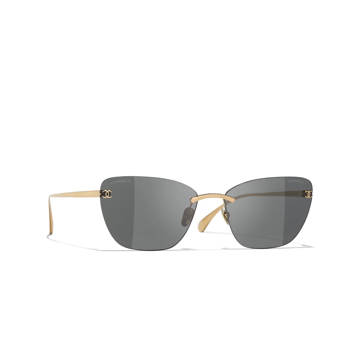 Chanel 4286T C395-S4 Women's Gold Cat Eye/ Dark Grey Sunglasses 59