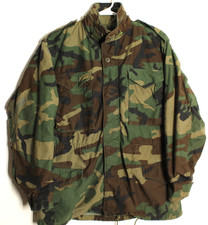 US ARMY Military 80s Cold Weather Woodland Camo Medium Regular M65 Field Jacket