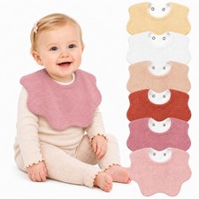 NISXABEBE 6 Pack Baby Muslin Bandana Bibs for Drooling and Teething Full Co...