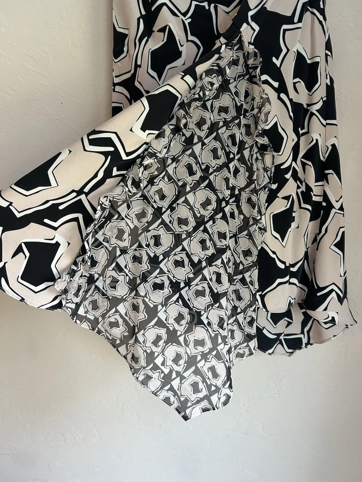 Saia Posey Diane Von Furstenberg 4 Seda Elástica Estampa Assimétrica Leve - Imagem 4 de 4