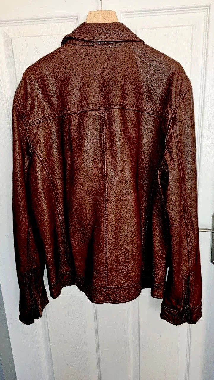 Superdry Buffalo Leather Jacket – Brown – Size Large – Worn Once – RRP £250 image 5