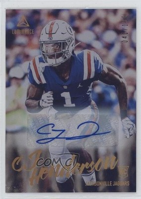 2020 Panini Luminance Rookies Gold 41/100 CJ Henderson #132 Rookie Auto RC 0v0