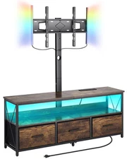 Uimoso 52" TV Stand with Mount for up to 75 in TVs with 3 Drawers & LED Lights