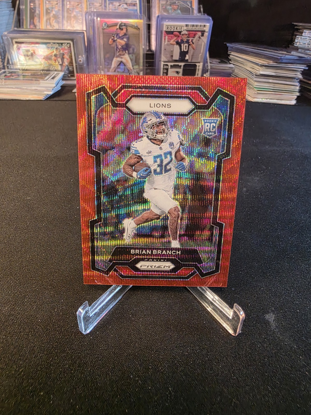 2023 Panini Prizm - Brian Branch #328 Red Wave Prizm /149 (RC)