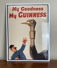 VINTAGE MY GOODNESS MY GUINNESS BEER METAL TIN SIGN OSTRICH 11"x15" 1994 BAR