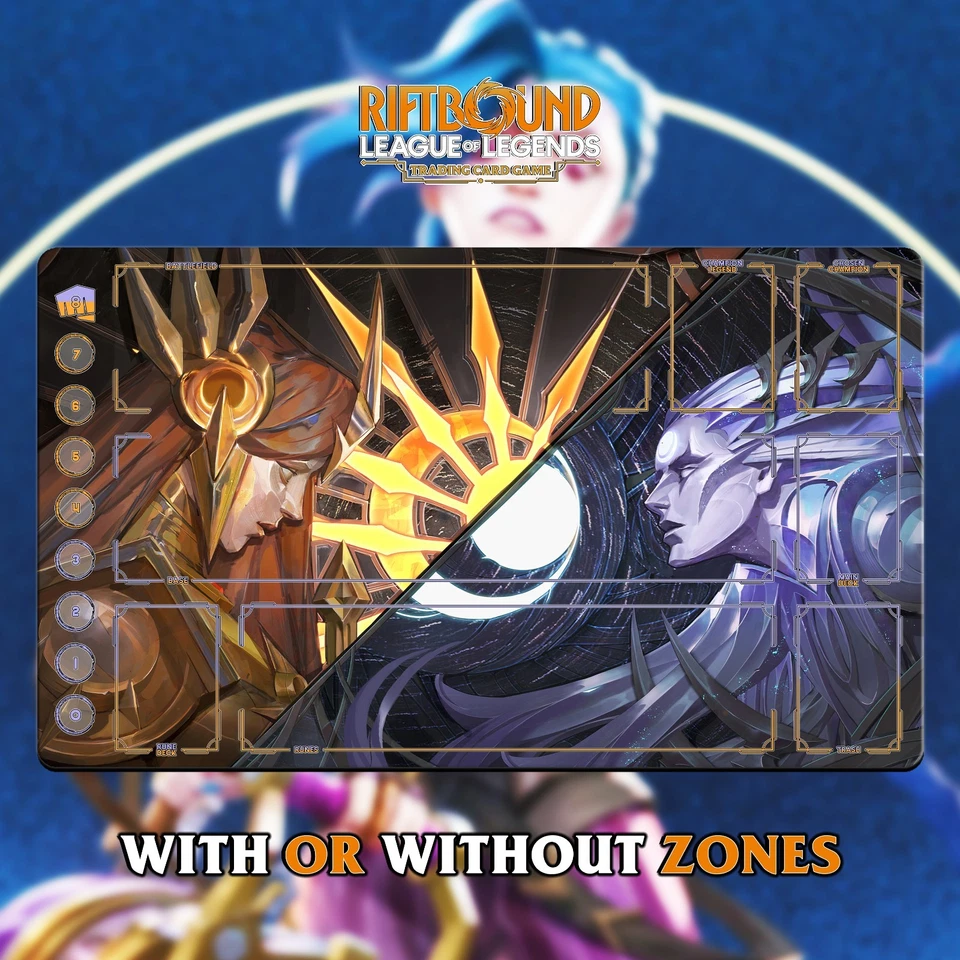 RIFTBOUND LOL TCG Playmat 24x14"(60*35cm) | DIANA and LEONA - Stitched EDGES - Bild 1 von 1