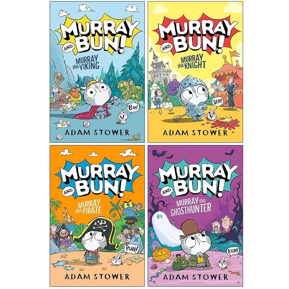 Murray and Bun Series 1-4 Books Collection Set By Adam Stower Murray the Pirate - Image 3