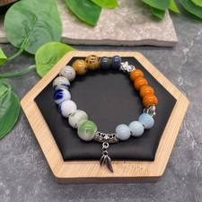 Handmade Ceramic Bead Beaded Stackable 6.25 Plus Stretch Bracelet New B616