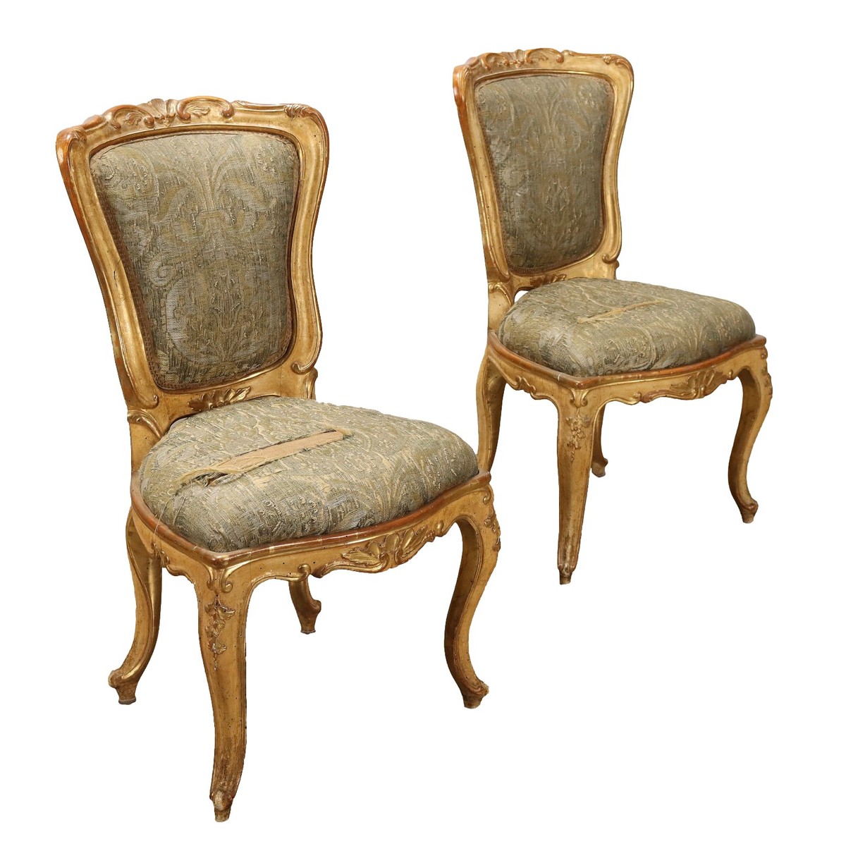Pair of Antique Baroque Style Chairs Wood Italy XIX Century UK