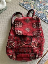Vintage Suffolk Bury St Edmunds Large Carpet Bag/Rucksack
