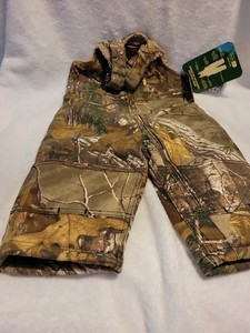 C E Schmidt Workwear camo HUNTING BIBS toddler 12M Snowpants full zipper NWT