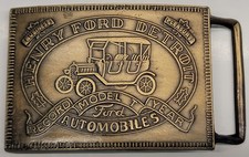 Model T Belt Buckle Brass Henry Ford Detroit Record Year Pc 2020340010