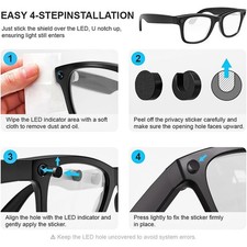 20pcs Black LED Light Blocker Covers for RayBan For Meta Smart Glasses