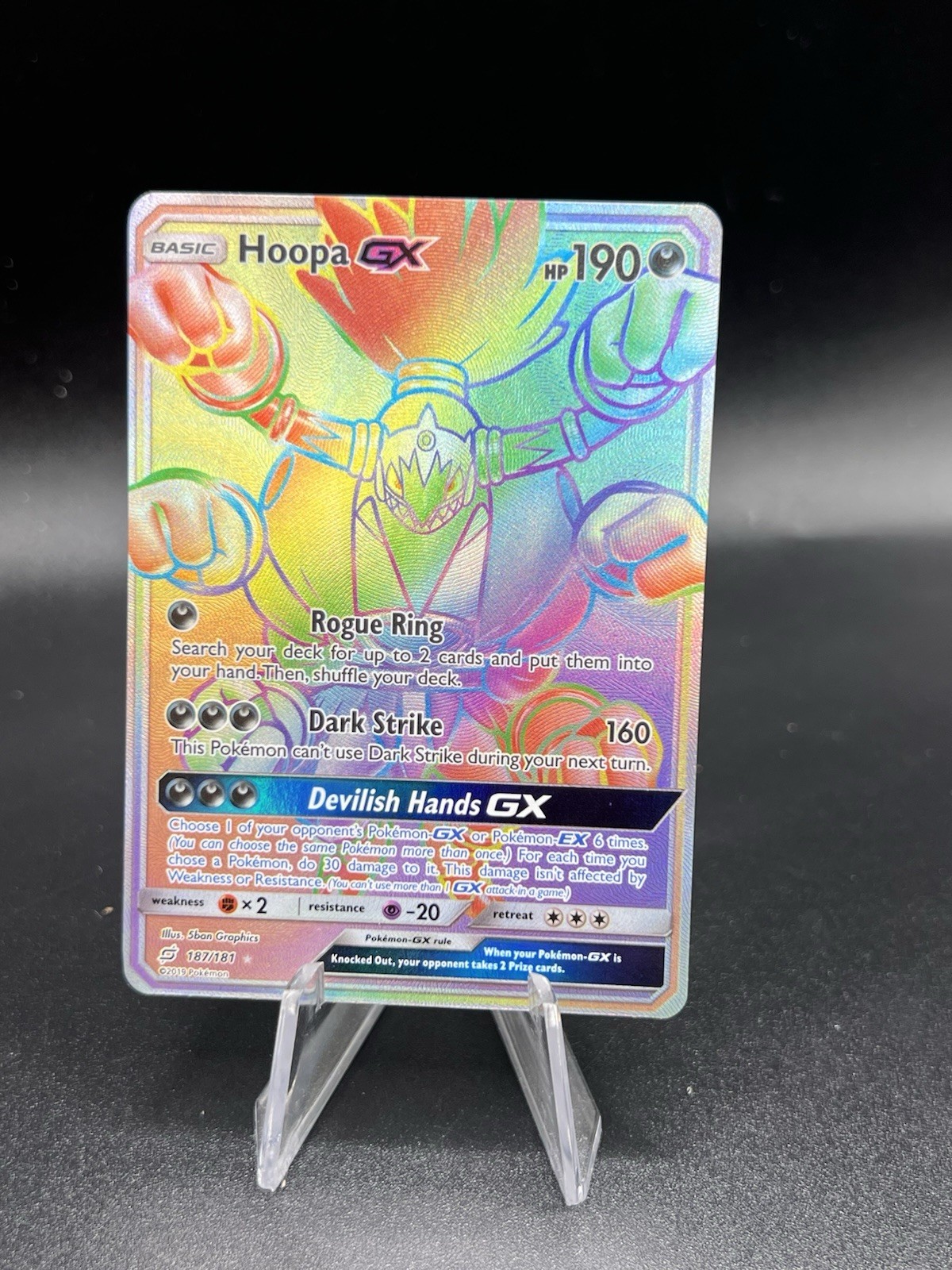 Hoopa GX - 187/181 - Team Up - Rainbow - Pokemon NM BJ3