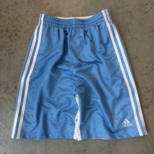 Vintage Adidas Shiny Silky Dazzle Shorts Basic Basketball Blue Youth Medium