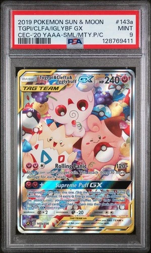 Pokemon Togepi & Cleffa & Igglybuff GX 143a/236 2020 Small But Mighty PSA 9