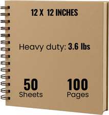 Scrapbook Album  Extra Thick Kraft Paper with Hardcover - 12 x 12 250 gsm, 50 s