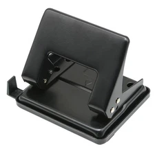 Black 2-Hole Paper Puncher 1/4 Inch Circle 3.14 Inch Spacing for Office