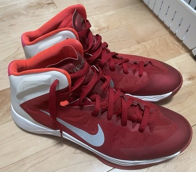 Nike 599420 600 Hyperquickness Men's Basketball Shoes Red Silver Sz 14