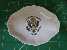 Jabonera baratija porcelana blanca embajada americana parís cenicero Raynaud Francia