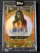 Topps Marvel The Collector She-Hulk Orange Perfection /25 Auto Tatiana Maslany