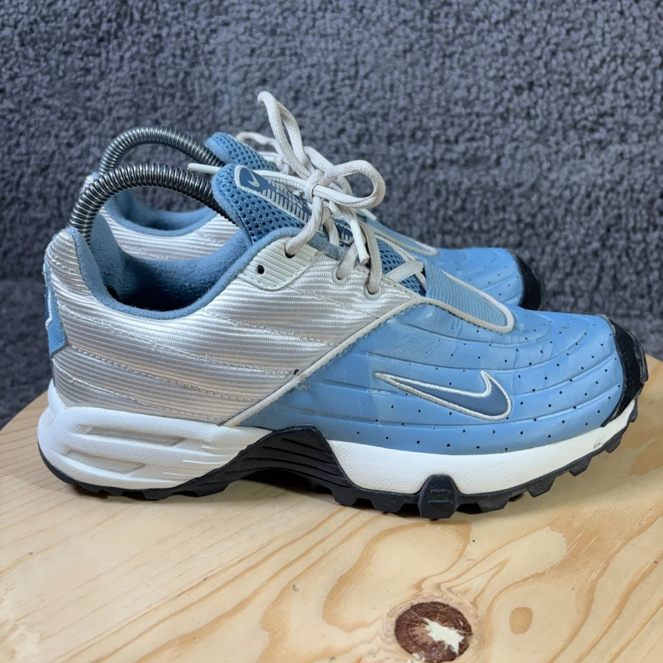 Nike Air Juvenil Tenis Niños Talla 6 Azul Plata Con Cordones Parte Superior Baja Zapato Atlético Foto 3 de 4