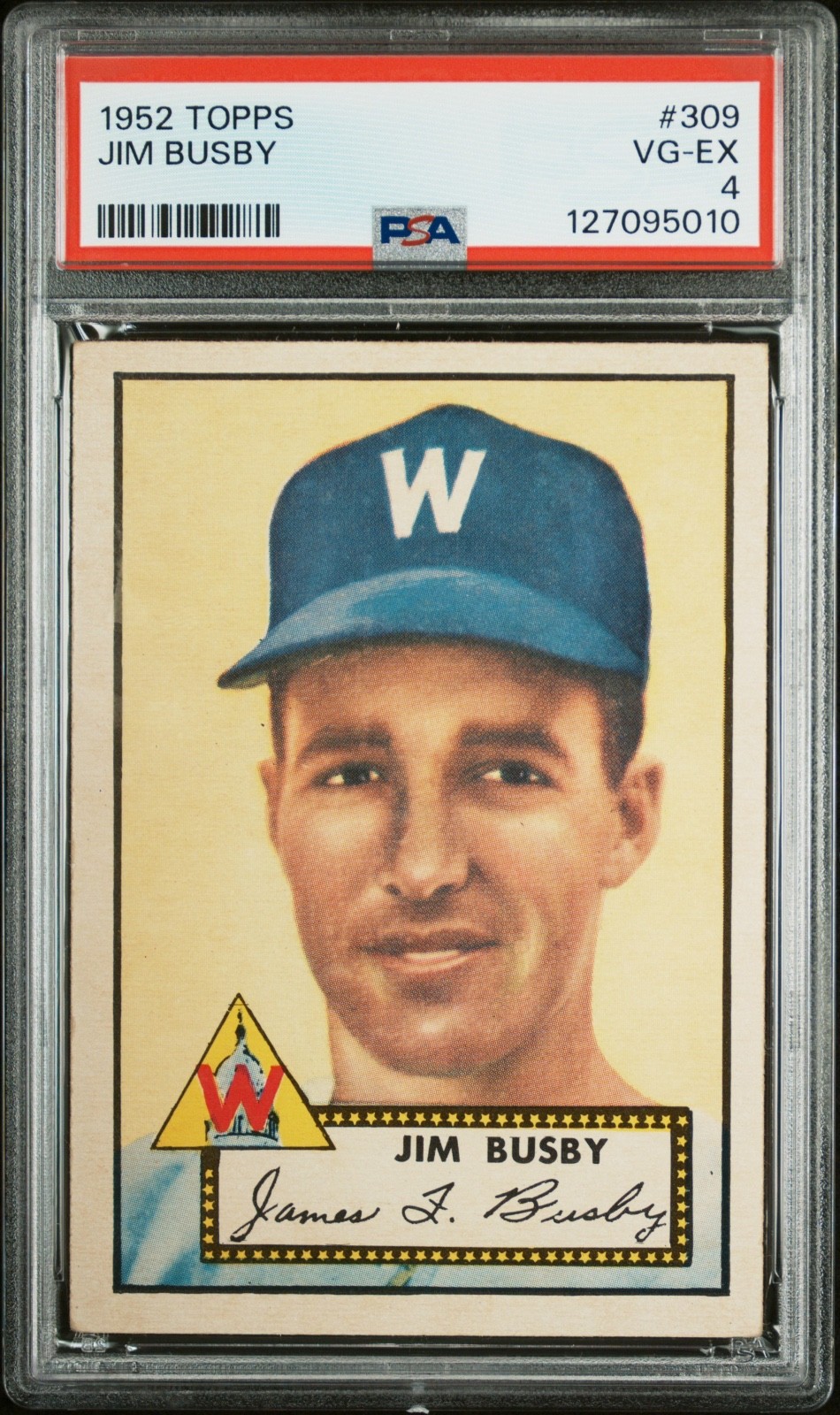 1952 Topps #309 Jim Busby PSA 4 Washington Senators