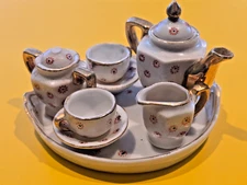 VINTAGE - Miniature tea set - Made in Occupied Japan - COMPLETE SET - 10 PIECES